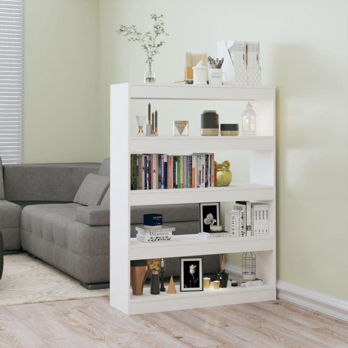 VIDAXL Bibliotheque/Separateur de piece Blanc 100x30x135 cm