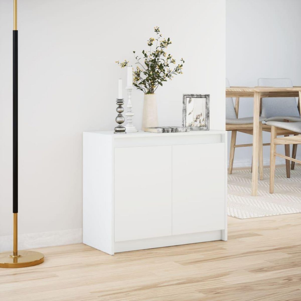 VIDAXL Buffet avec LED blanc 72x34x61 cm bois d'ingenierie