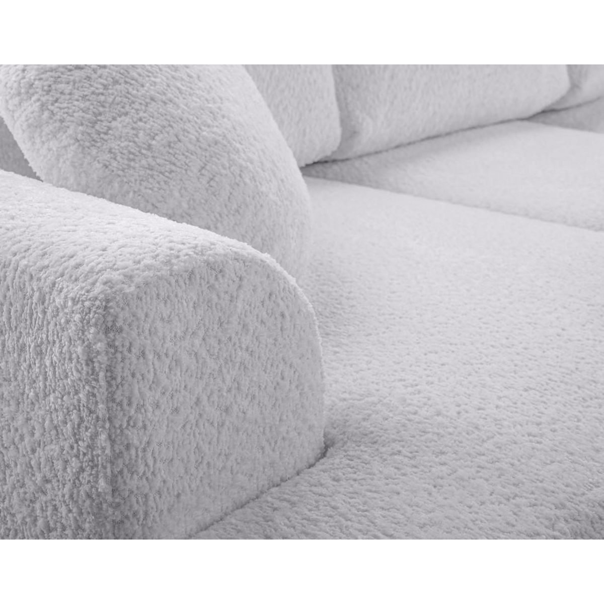 BEST MOBILIER Candela - canapé d'angle droit 4 places - convertible avec coffre - en tissu bouclette