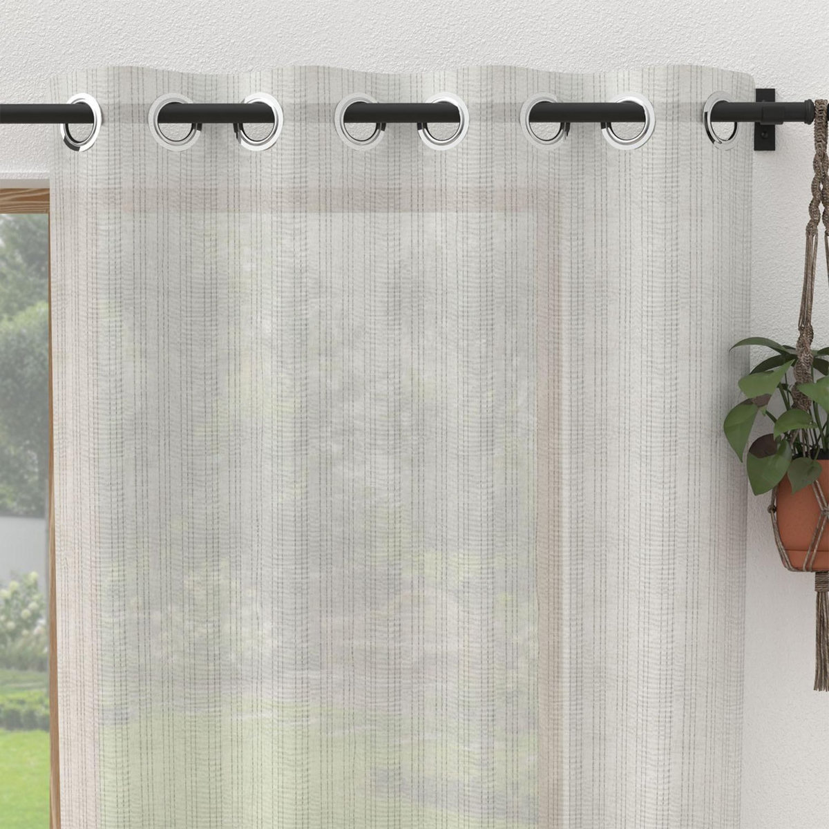 SOLEIL D'OCRE Voilage à oeillets baie vitrée 280x250 cm BELLA, par Soleil d'ocre