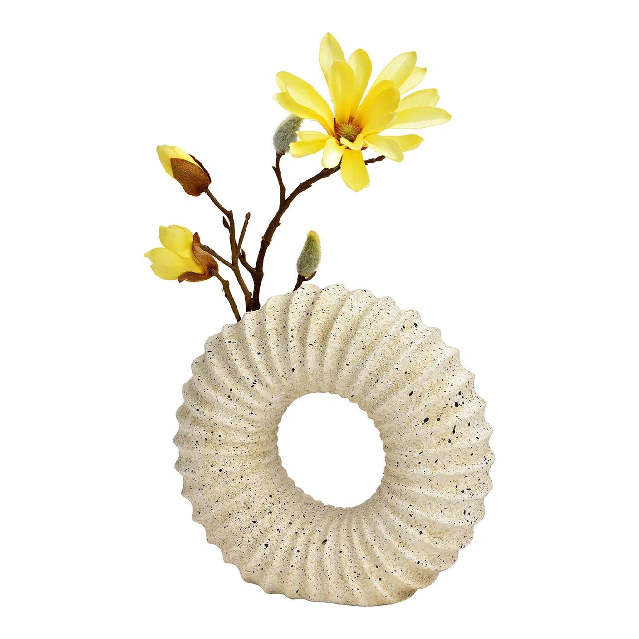 Voir la diapositive 2 : Eden Vase décoratif en céramique forme anneau moderne