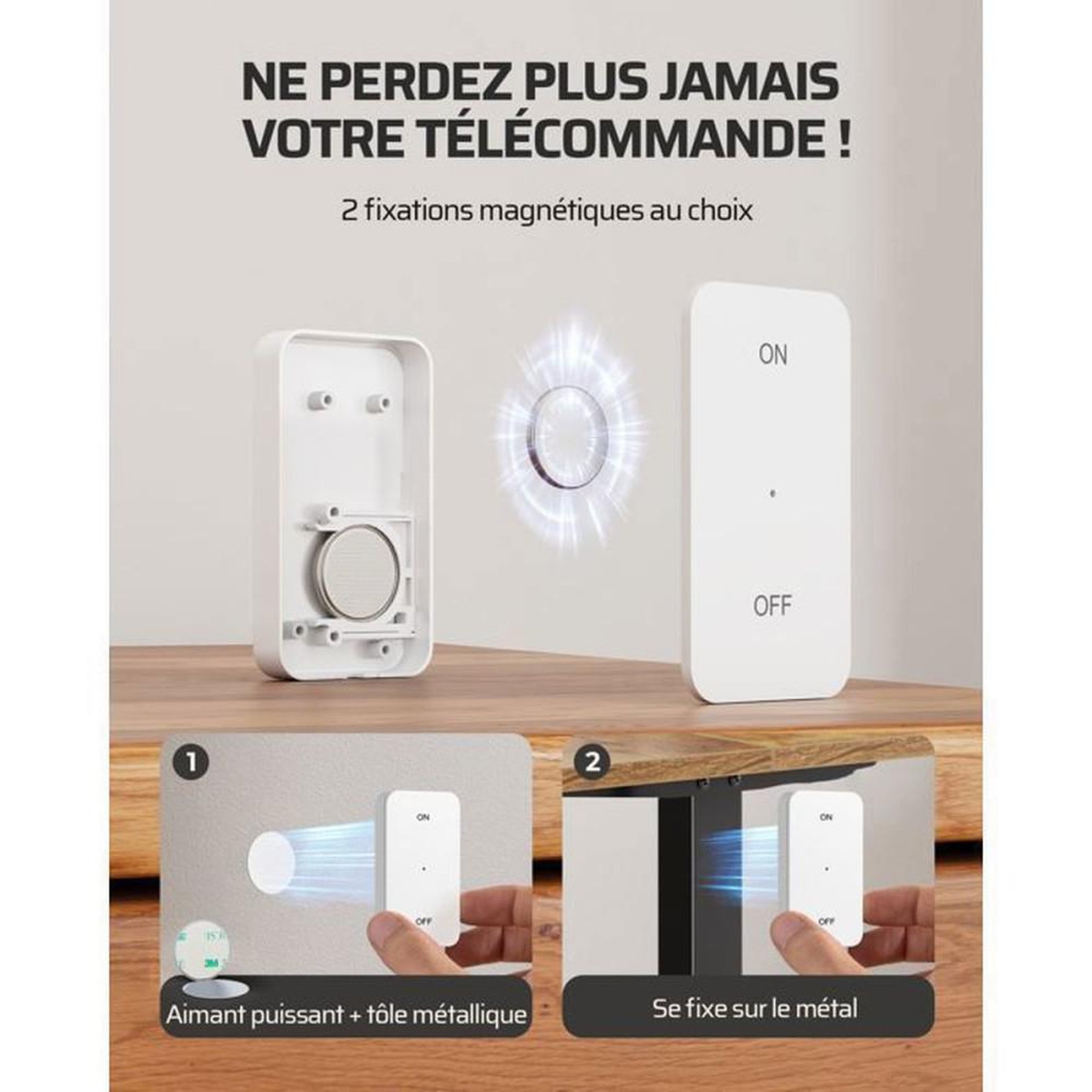 Voir la diapositive 6 : Prise télécommandée avec télécommande magnétique, blanc, type E/F, 16A 3680W, portée radio jusqu'à 30 m