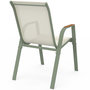 Voir la diapositive 5 : ID MARKET Lot de 6 chaises de jardin NOUMEA métal et textilène empilables vert et bois