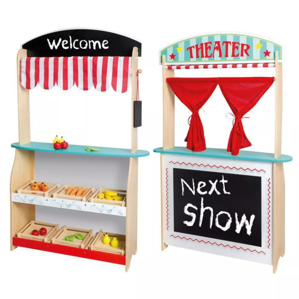  JOUéCO Joueco theatre and Shop with accessories, 2 in 1