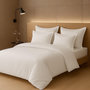 Voir la diapositive 2 : Home collection Parure housse de couette 2 pers 200x200 percale de coton - percale blanc