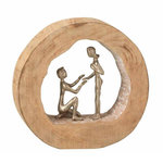Paris Prix Statue Déco en Bois  Couple Fiancé  29cm Naturel