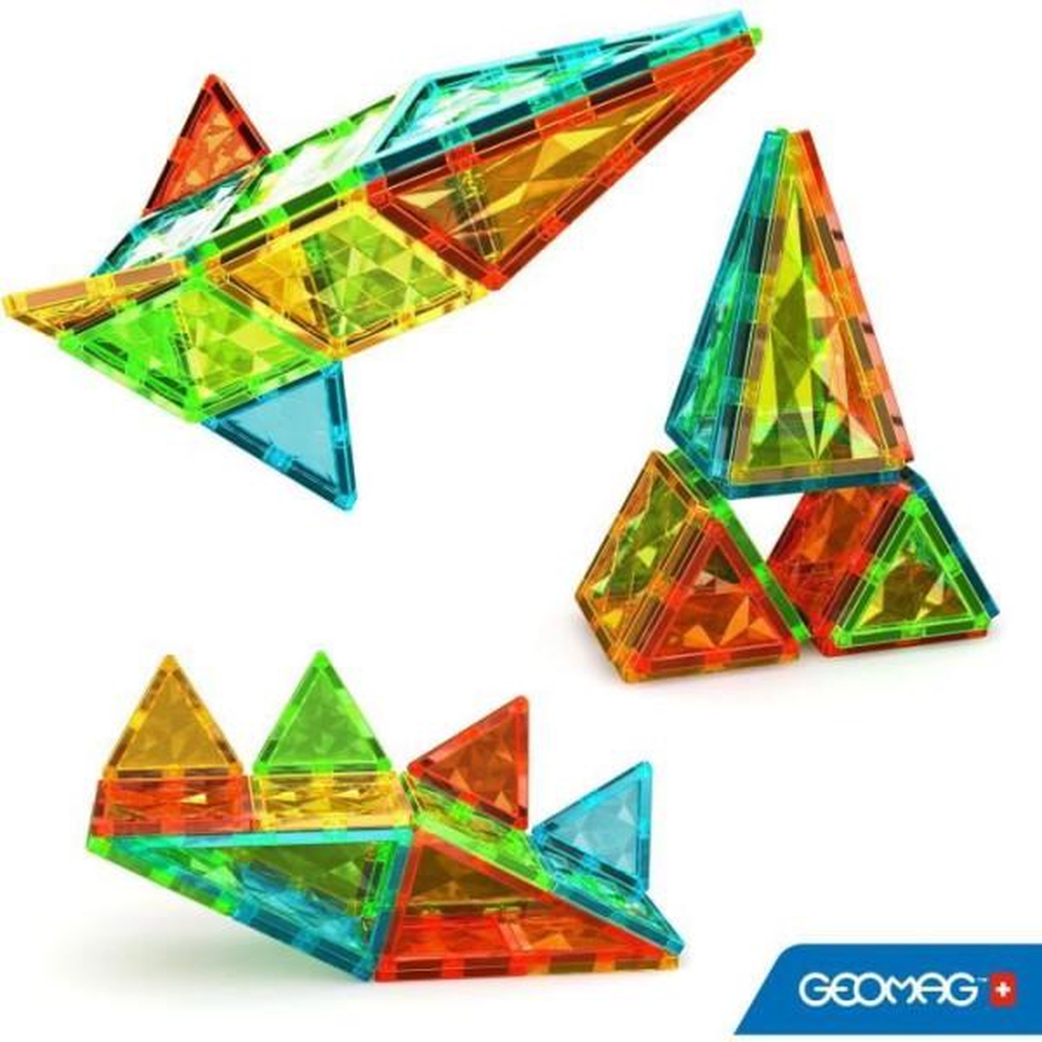 Voir la diapositive 3 : Geomag Tuiles magnétiques - GEOMAG - Tiles Gems 4100 - 16 pieces - Formes géométriques - Effet cristal
