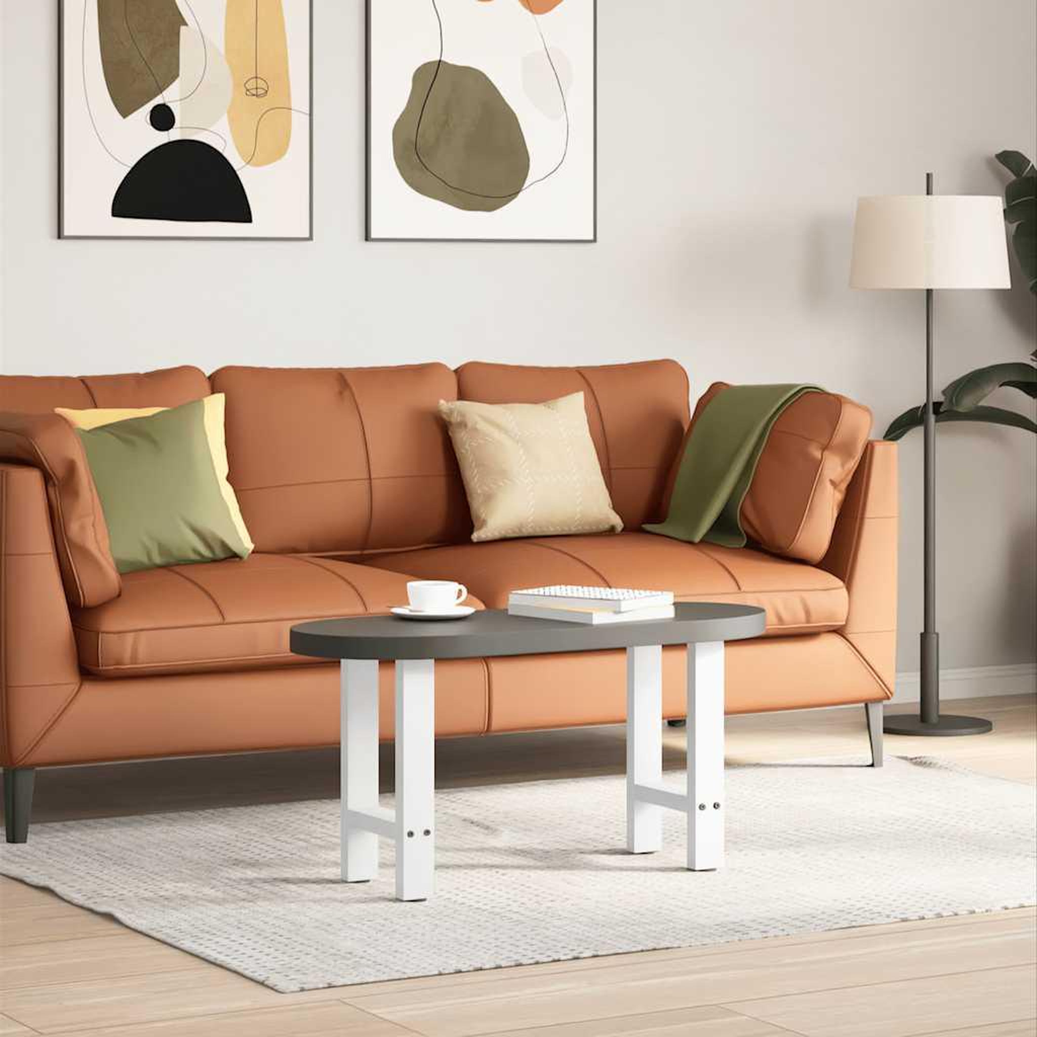 Voir la diapositive 2 : VIDAXL Pieds de table basse blanc 2 pcs 38x(42-43) cm acier