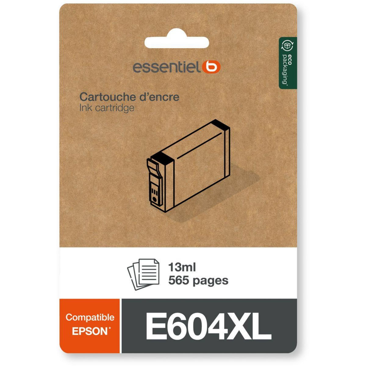 ESSENTIEL B Cartouche d'encre Compatible E604 XL Haute Capacité Noire