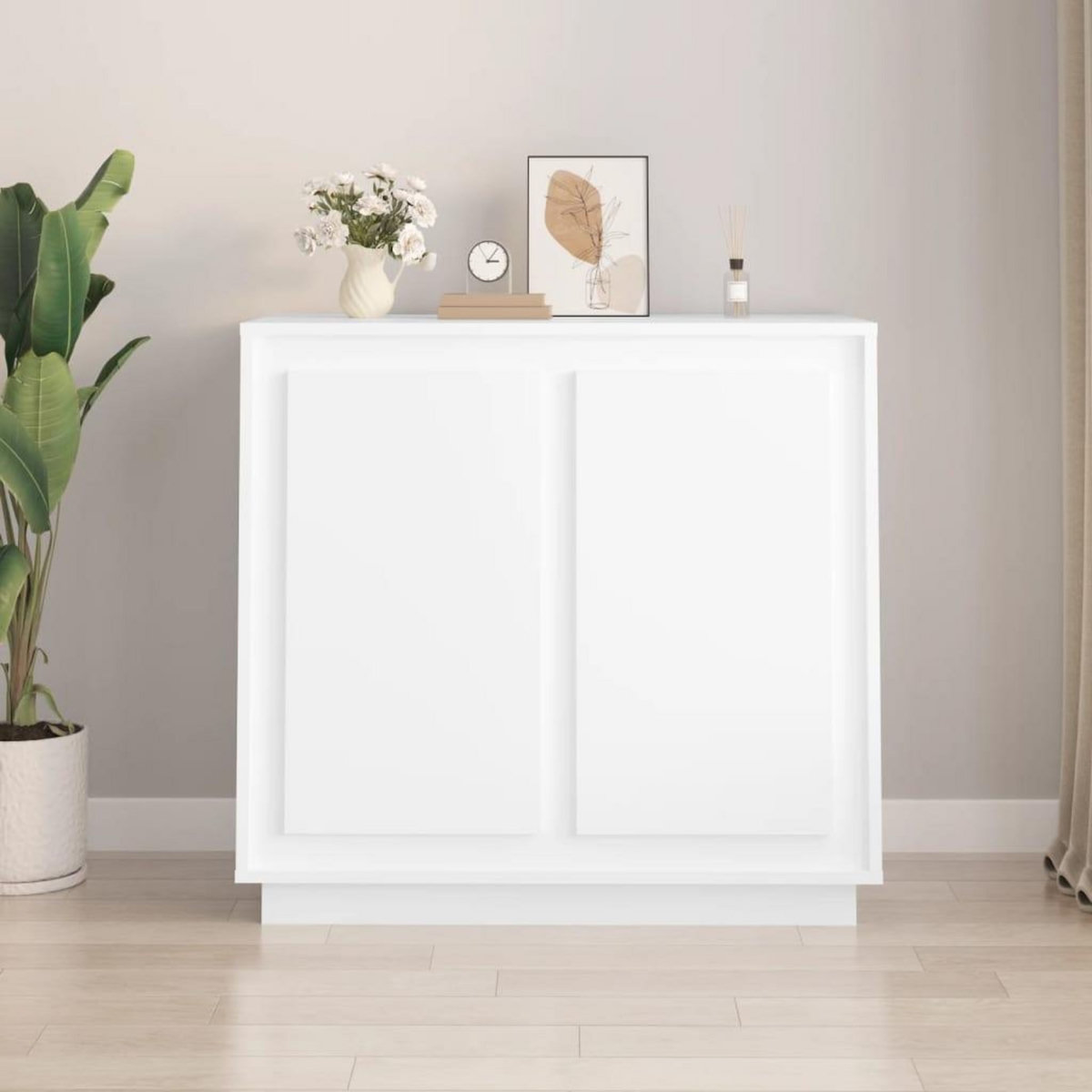 VIDAXL Buffet blanc 80x34x75 cm bois d'ingenierie