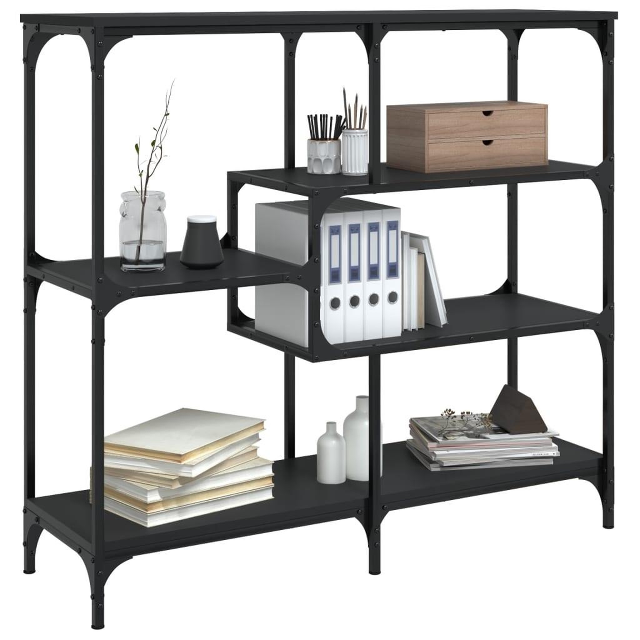 Voir la diapositive 3 : VIDAXL Table console noir 103x32x95 cm bois d'ingenierie