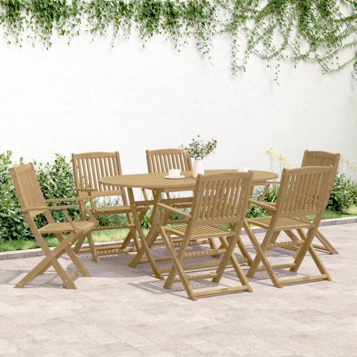 VIDAXL Chaises de jardin pliantes lot de 6 54,5x58x90 cm bois d'acacia