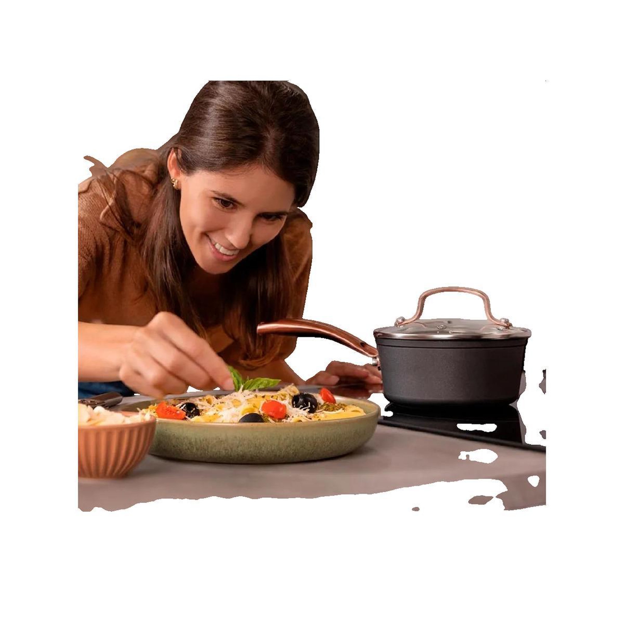 Voir la diapositive 2 : CECOTEC Casserole Cecotec Élégante Aluminium Forgé Antiadhésive 16 cm