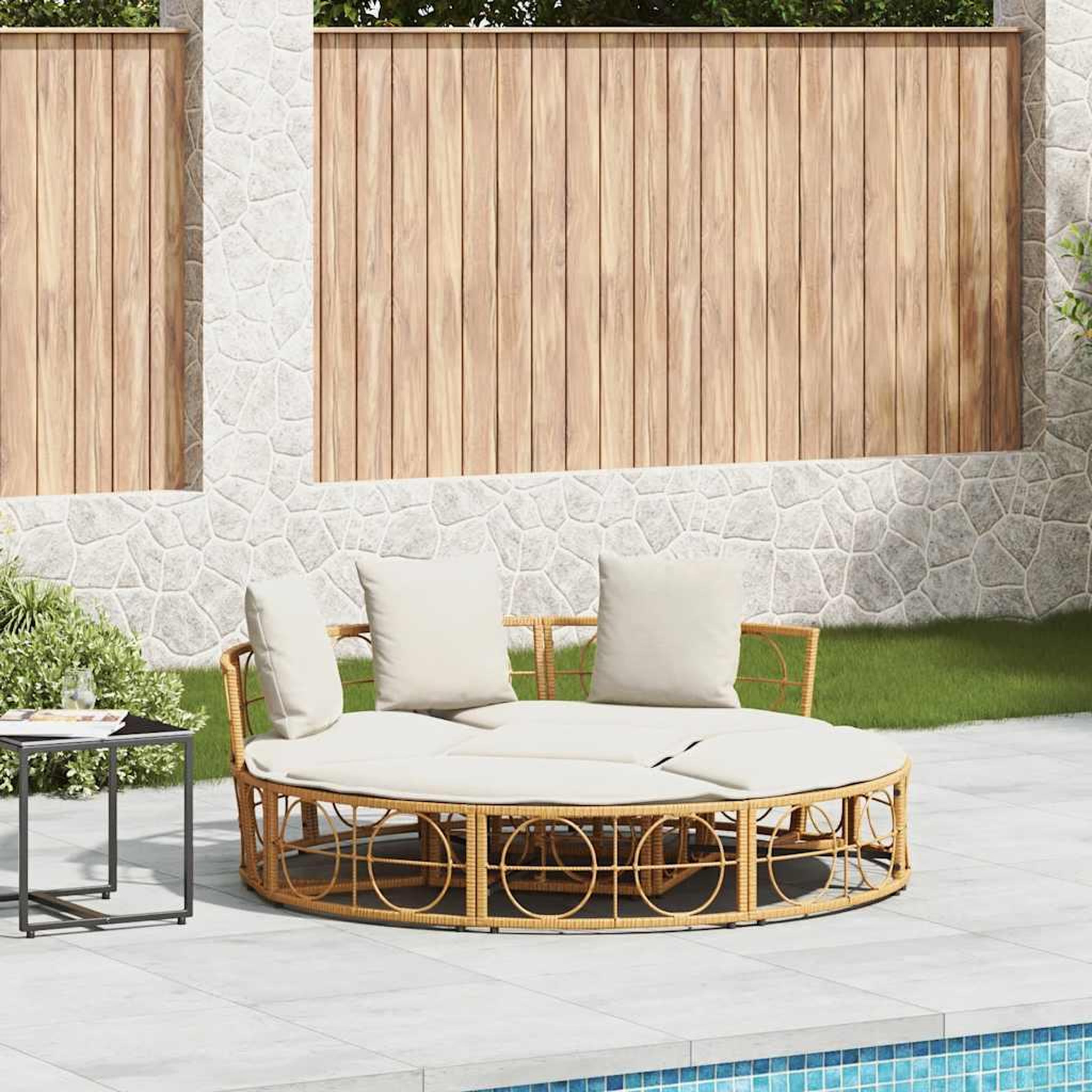 VIDAXL Chaise longue d'exterieur sans auvent resine tressee