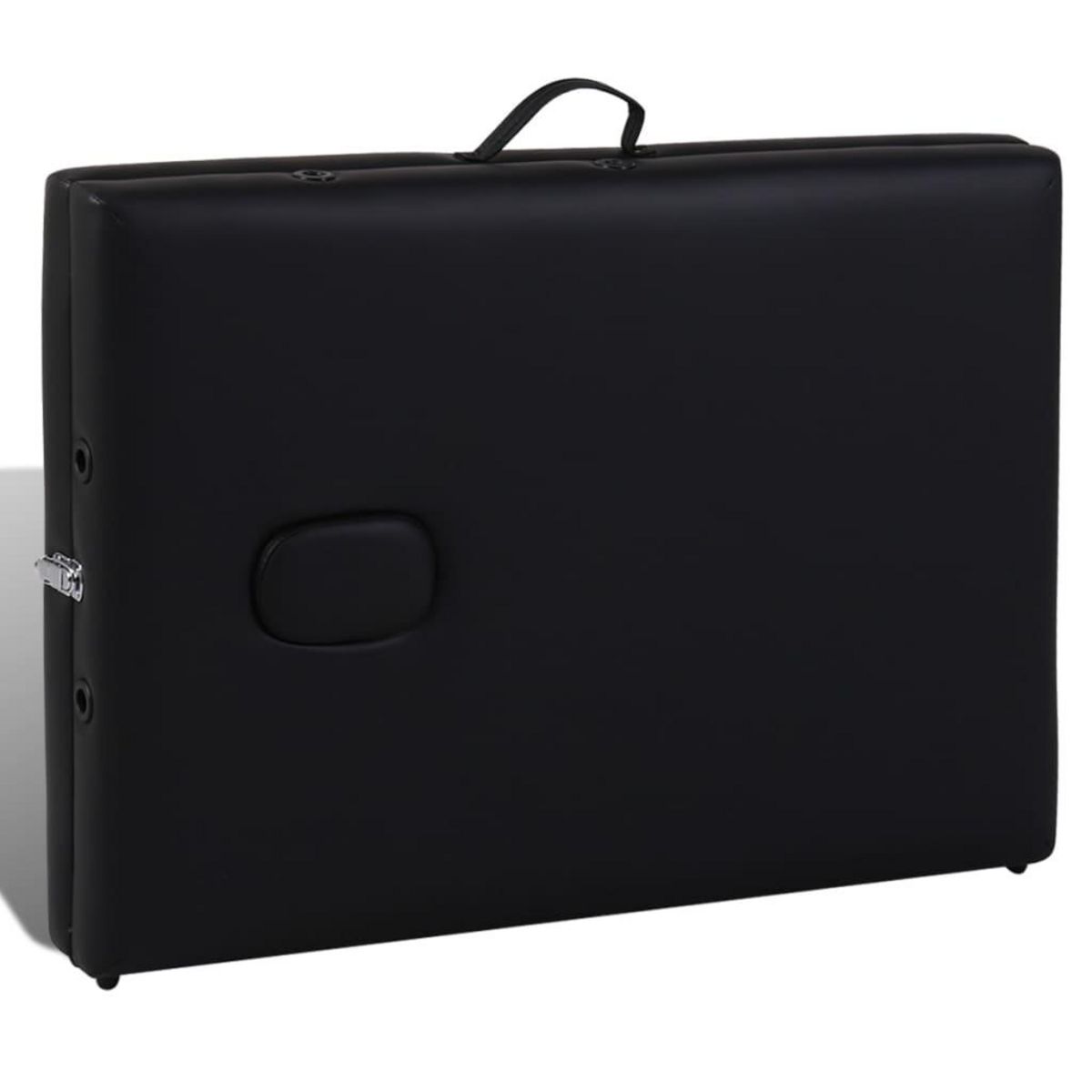 VIDAXL Table de massage pliable Noir 2 zones avec cadre en bois