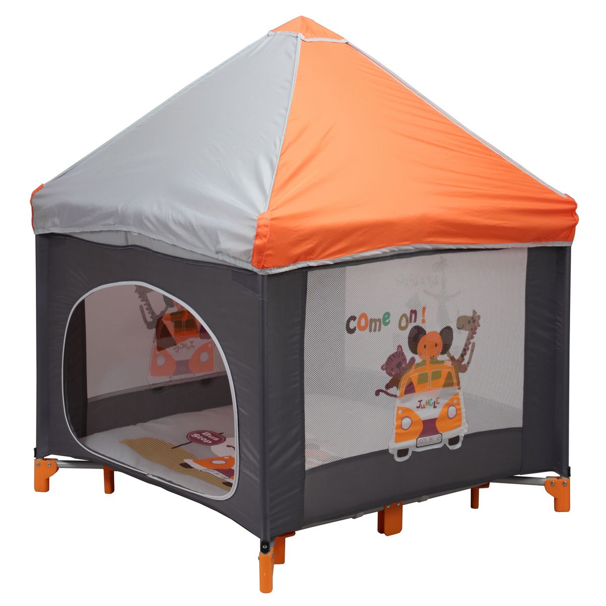 BAMBISOL Parc pliant 2 en 1 avec fonction cabane