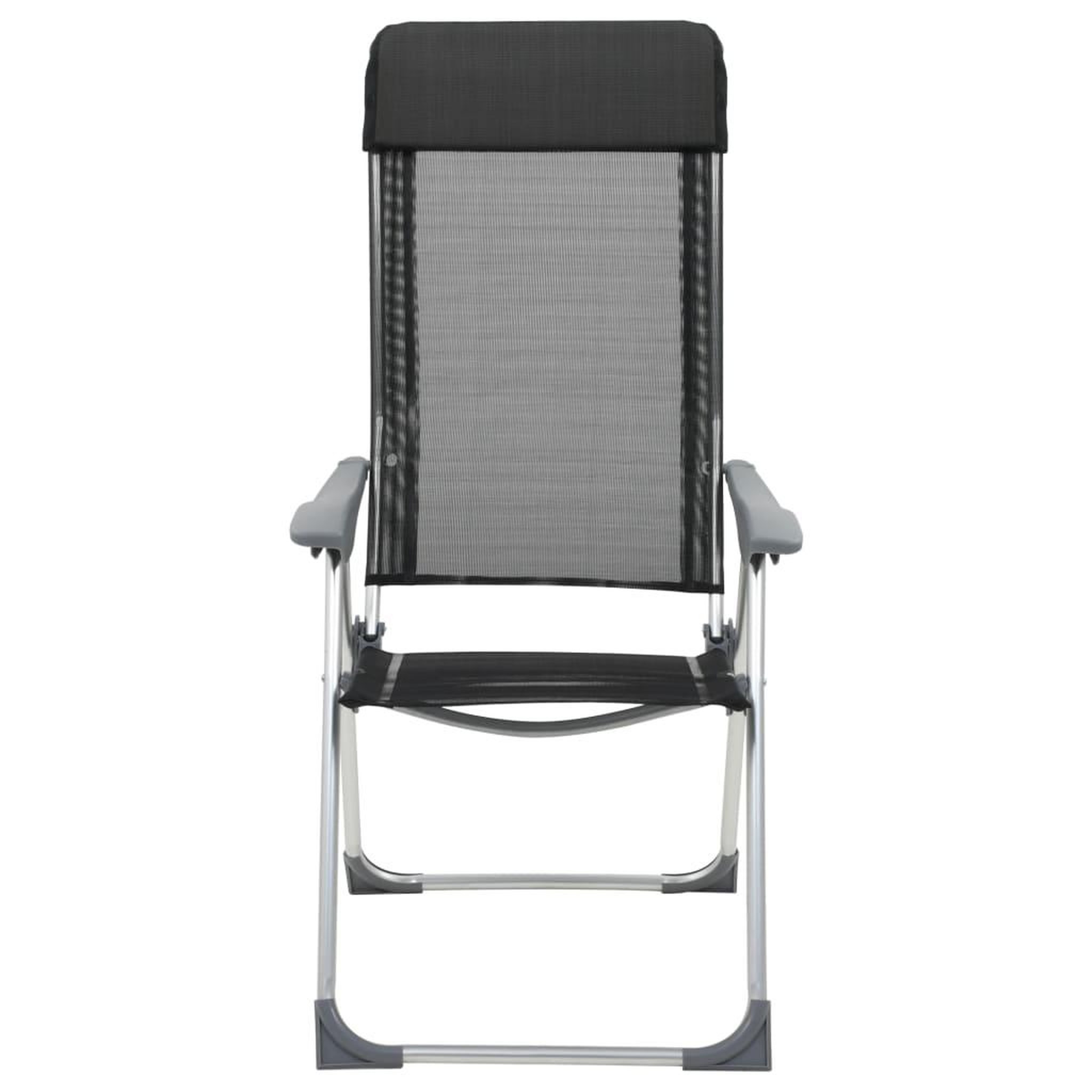 Voir la diapositive 3 : VIDAXL Chaises pliables de camping lot de 4 Noir Aluminium