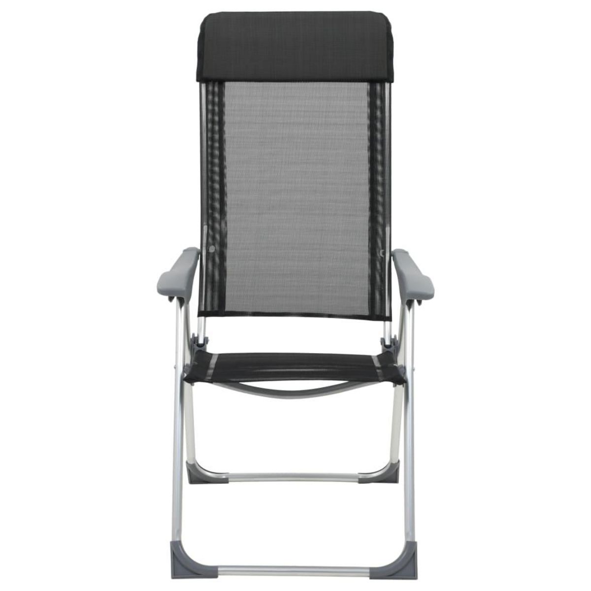 VIDAXL Chaises pliables de camping lot de 4 Noir Aluminium
