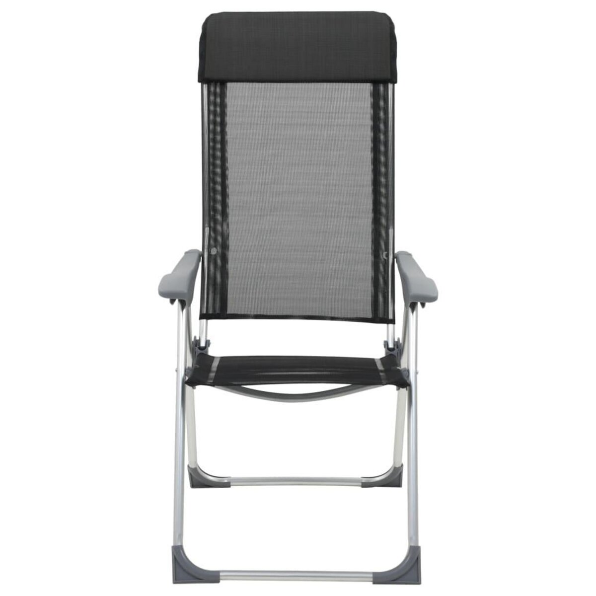 VIDAXL Chaises pliables de camping lot de 4 Noir Aluminium