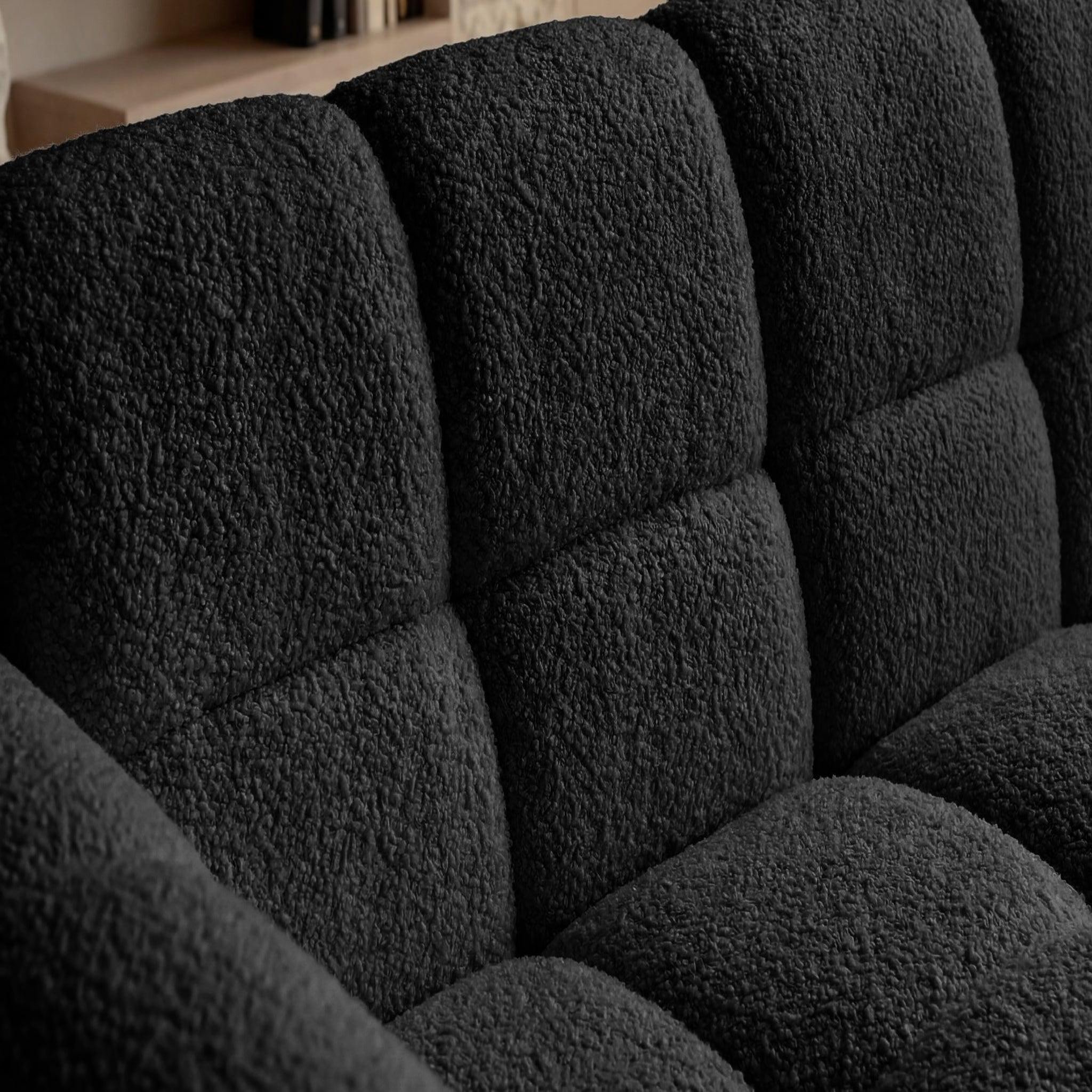 Voir la diapositive 4 : CASANOVA PARIS Alexia mini - canapé d'angle tissu bouclette 3 places