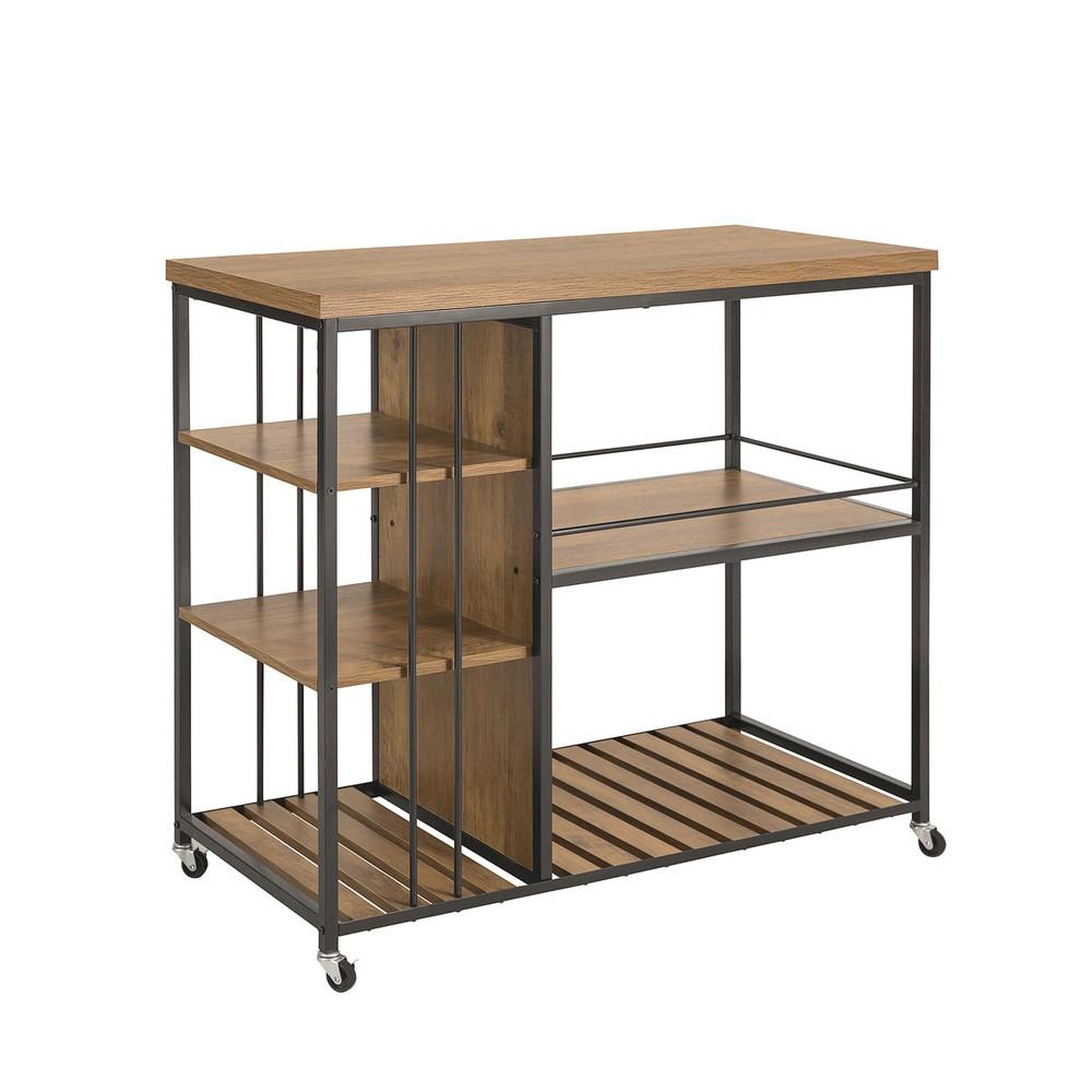 SOBUY Chariot de cuisine avec roulettes marron 108x45x92cm svw18-ii-f