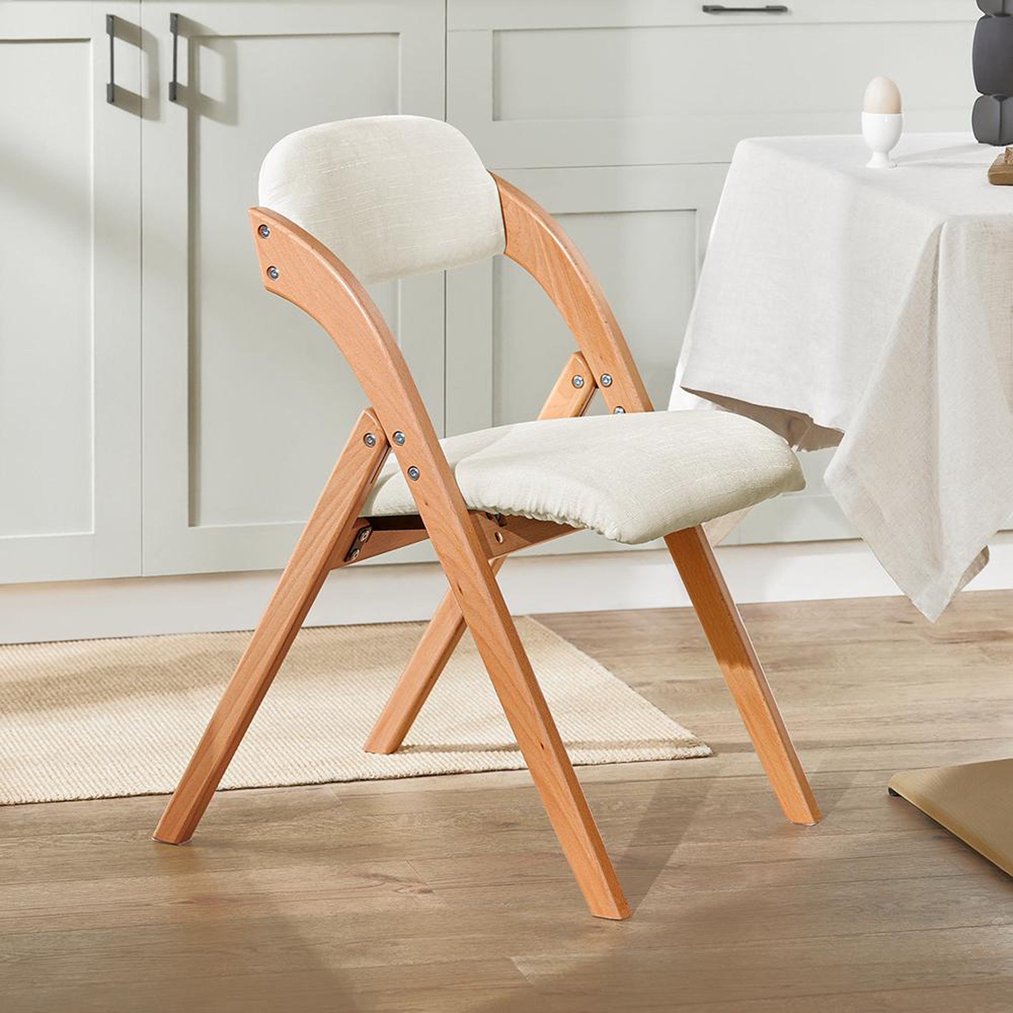 Voir la diapositive 6 : SOBUY Chaise Pliante Cuisine Blanc 47.5x41.5x77cm FST92-WX2