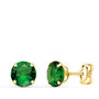 Voir la diapositive 1 : L'ATELIER D'AZUR Boucles d'Oreilles Or 18 Carats 750 Jaune - Zirconiums Vert Emeraude