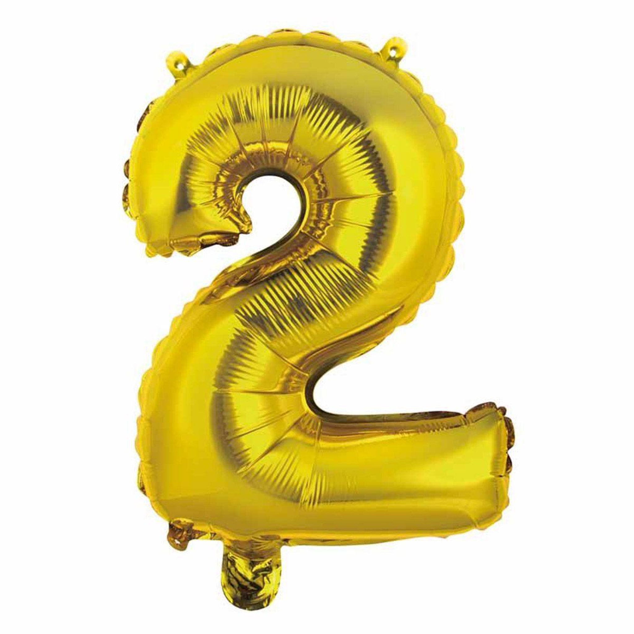 Voir la diapositive 1 : HOMEA Ballon Gonflable Métallisé  Chiffre 2  40cm Or