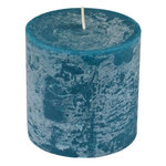 Paris Prix Bougie Pilier Ronde Déco  Rustique  10cm Bleu Paon