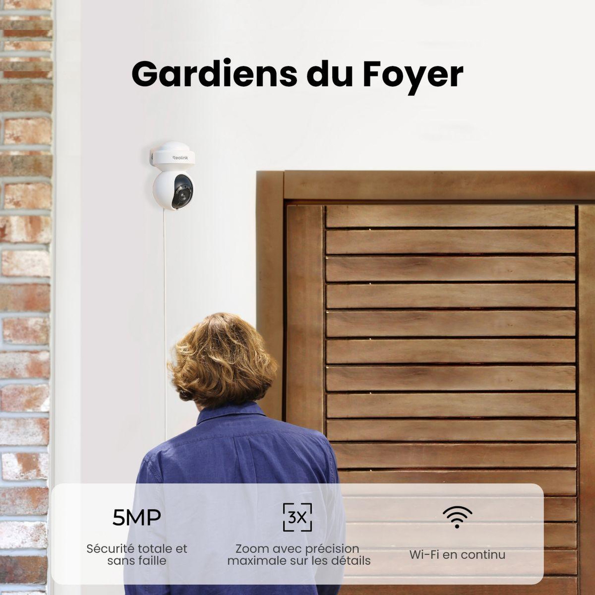 Voir la diapositive 2 : REOLINK Caméra de surveillance e540 blanche