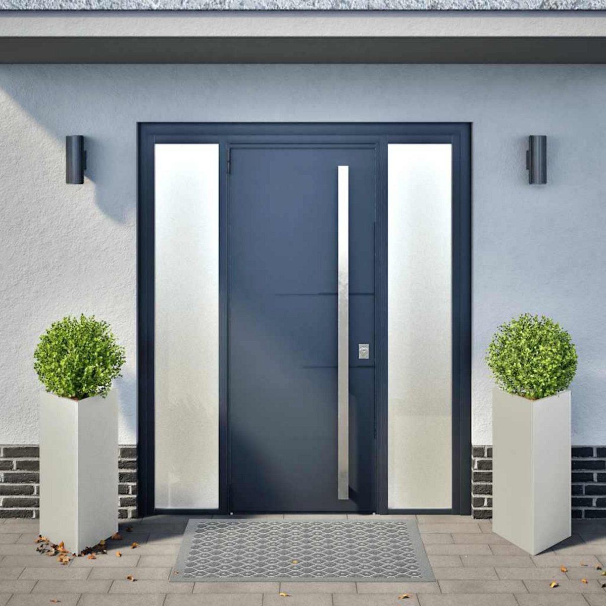 VIDAXL Jardinieres 2 pcs triangulaire 40x40x75 cm acier inoxydable