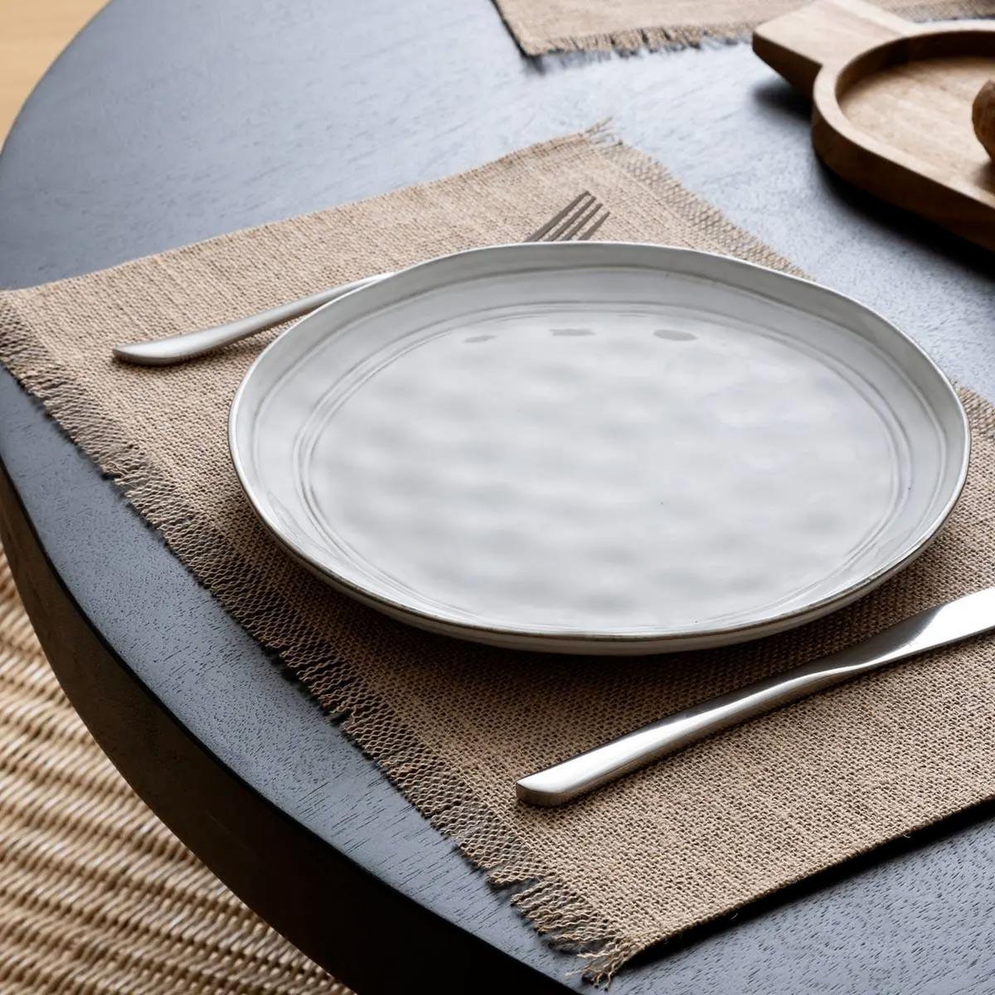Voir la diapositive 3 : SECRET DE GOURMET Set de table en jute  frange  30x45cm naturel