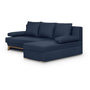 Voir la diapositive 5 : MARKET24 TEIJO Canapé d'angle convertible - Tissu bleu foncé - L 197 x P 91/132 x H 82 cm