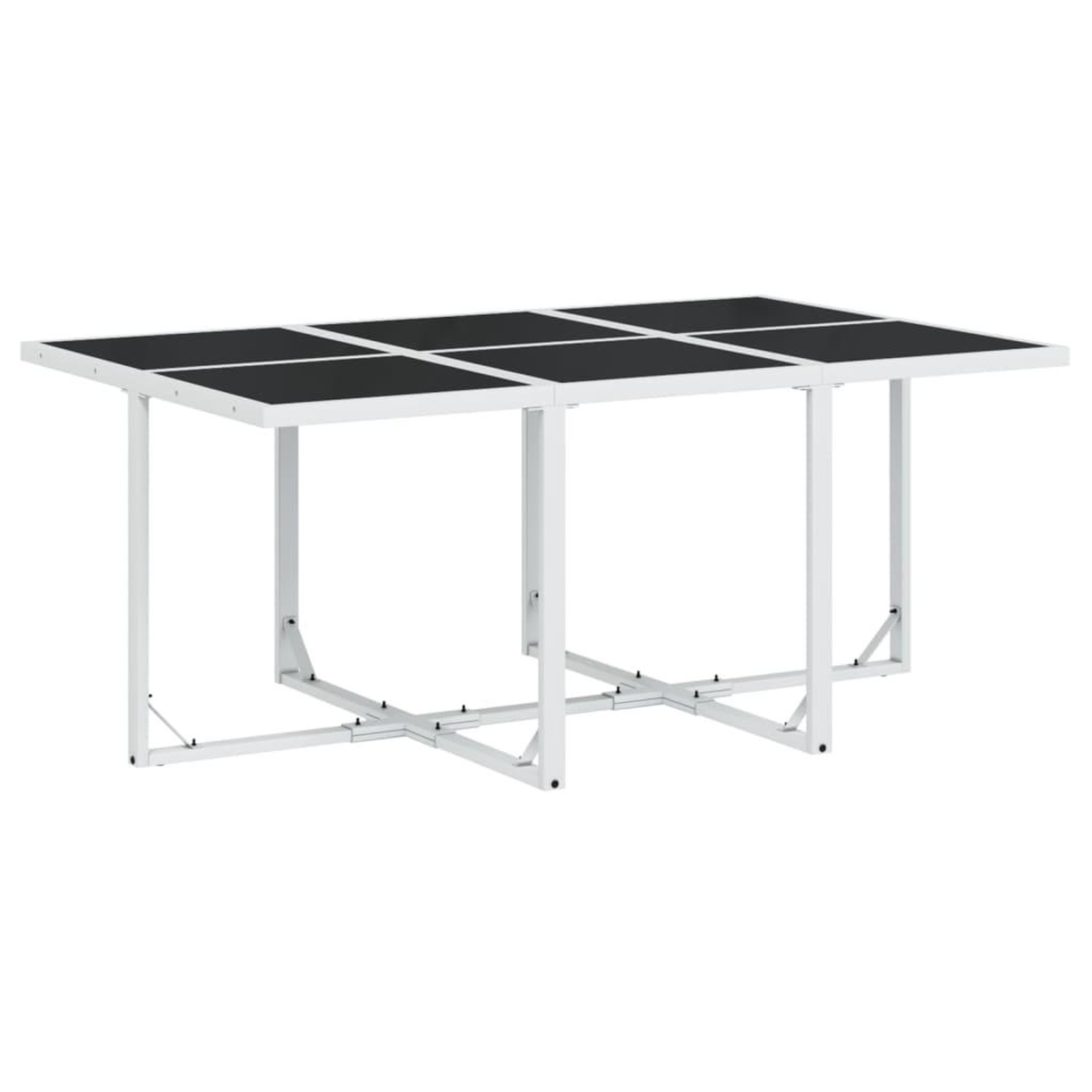 Voir la diapositive 3 : VIDAXL Ensemble a manger de jardin avec coussins 11pcs blanc textilene
