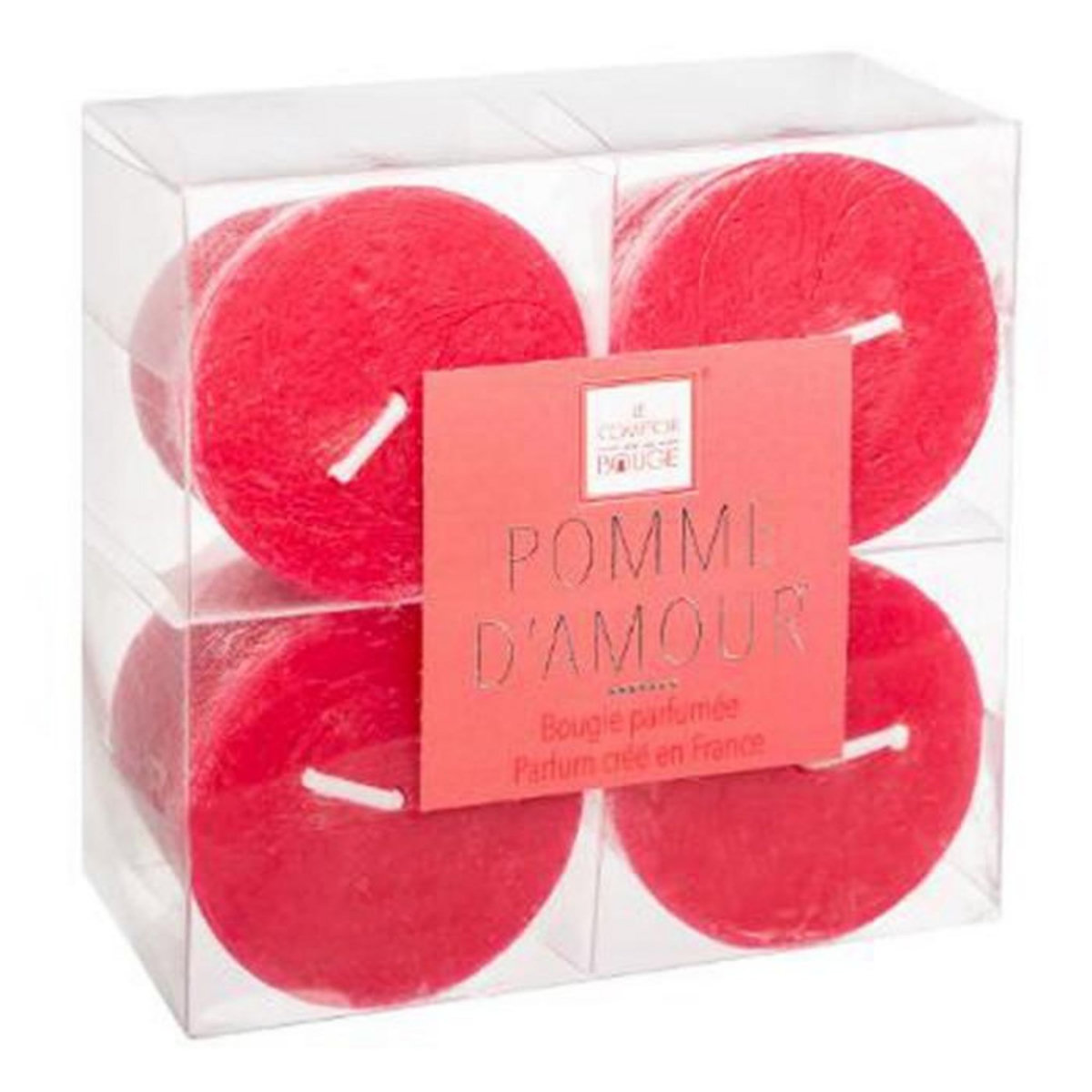COMPTOIR DE LA BOUGIE Lot de 4 Bougies Votives Parfumées  Elea  48g Pomme d'Amour