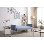 Voir la diapositive 6 : CONCEPT USINE Canapé scandinave convertible 3 places en tissu bleu BERLIN