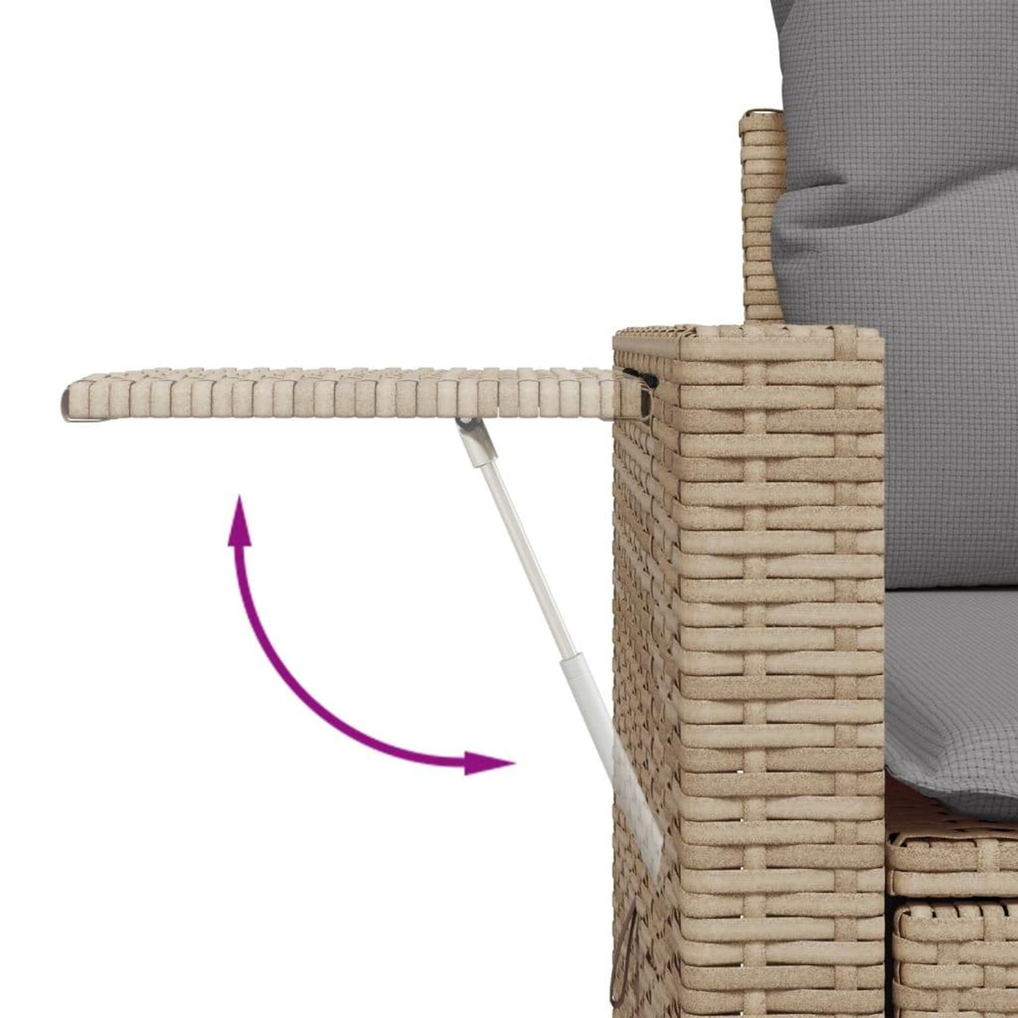 Voir la diapositive 3 : VIDAXL Salon de jardin 11 pcs avec coussins beige resine tressee