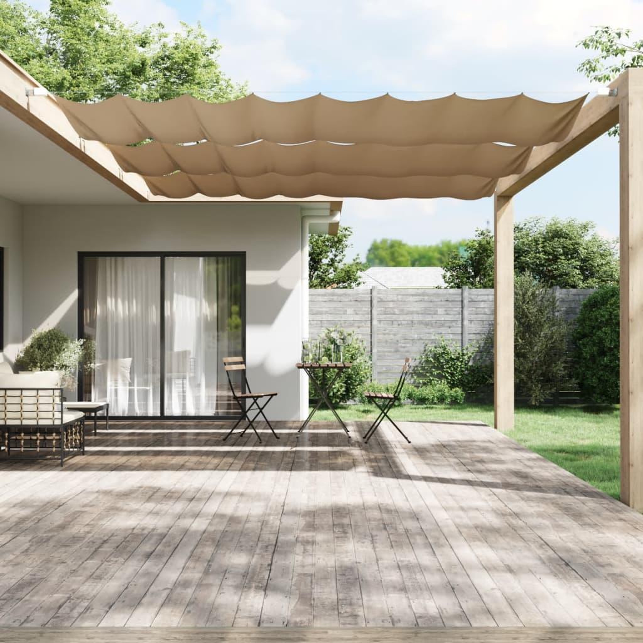 Voir la diapositive 1 : VIDAXL Auvent vertical Taupe 140x360 cm Tissu oxford