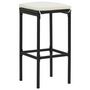 Voir la diapositive 2 : VIDAXL Tabourets de bar avec coussins lot de 3 noir resine tressee