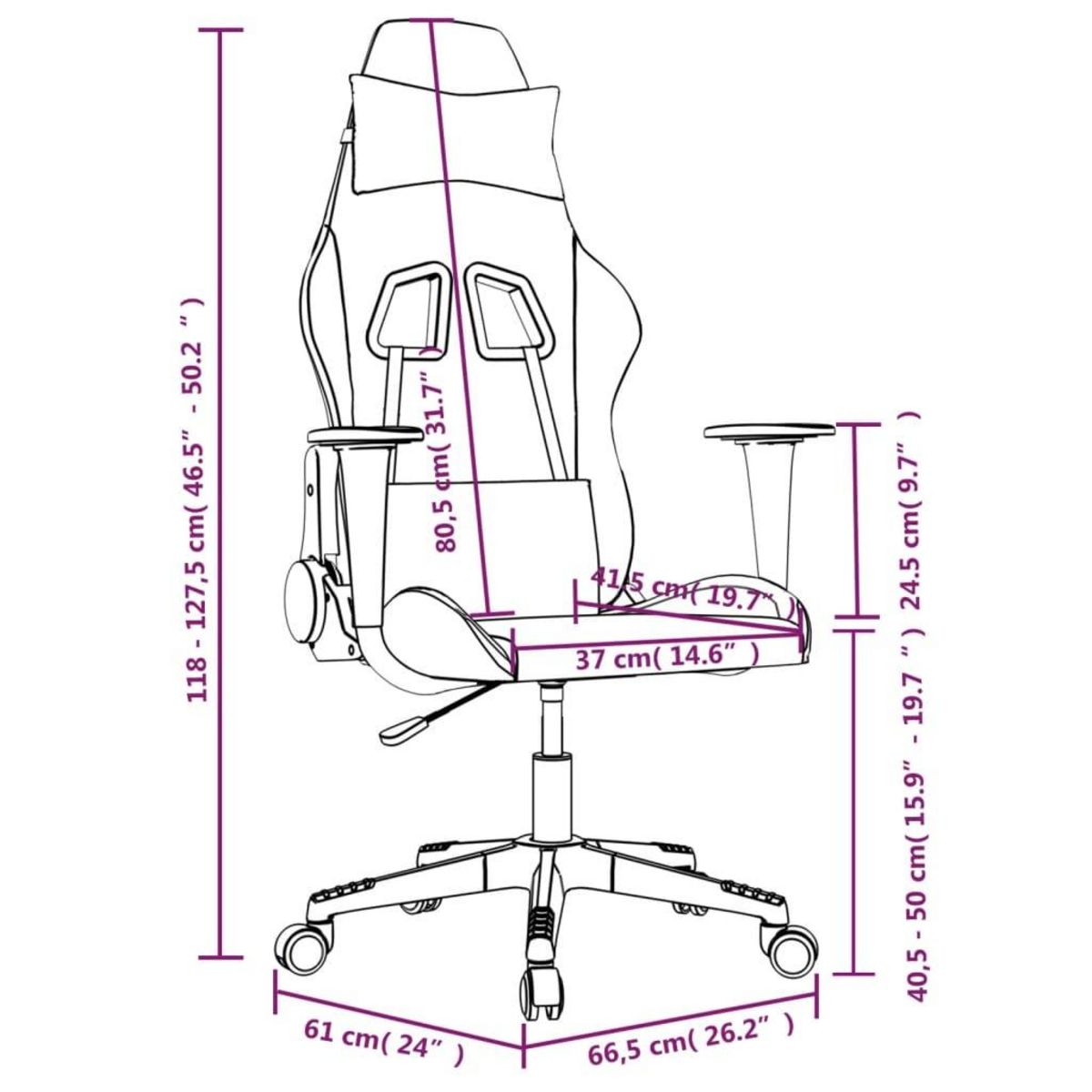 VIDAXL Chaise de jeu de massage Noir et rouge bordeaux Similicuir