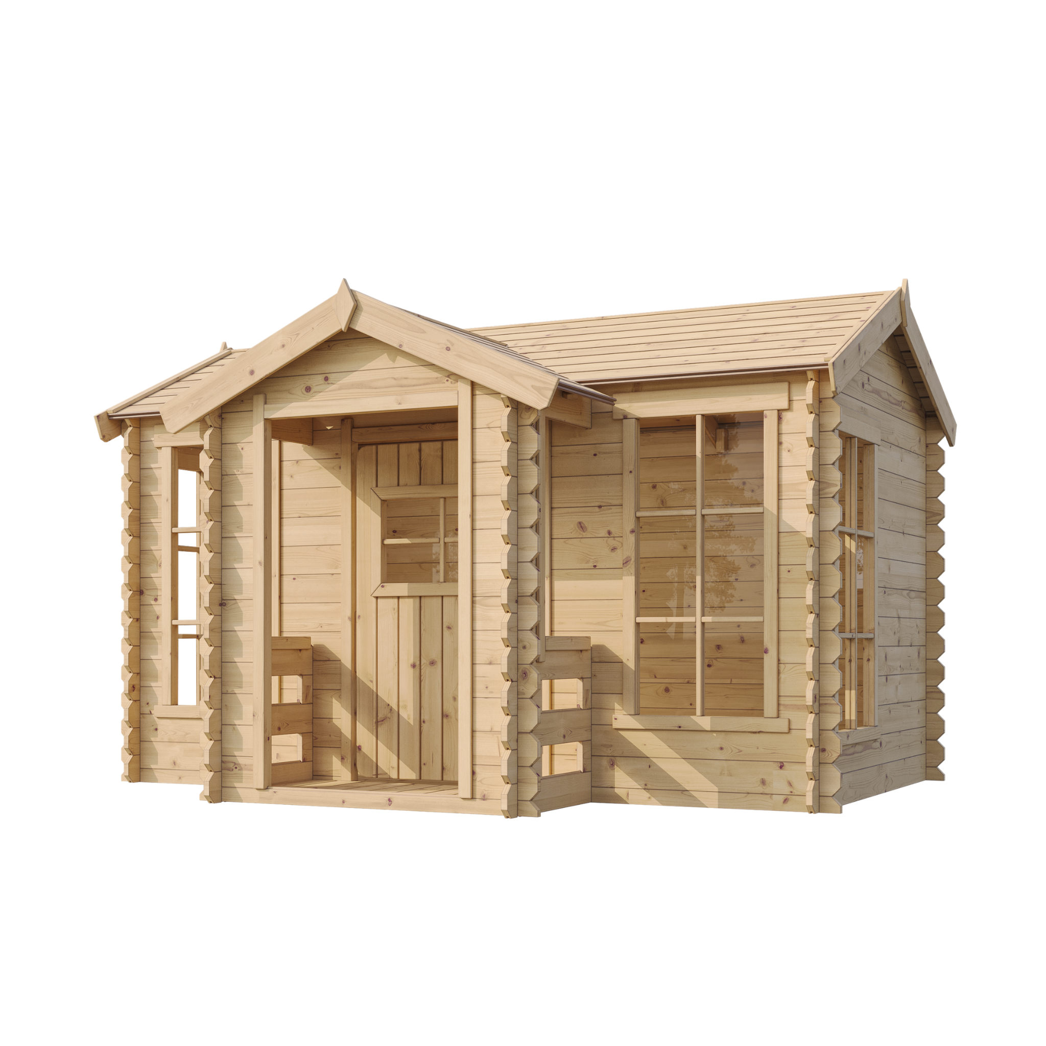 TIMBELA Maison en bois pour enfants - maison de jeux pour l'extérieur 241x187xh151cm/2.63m2 m520