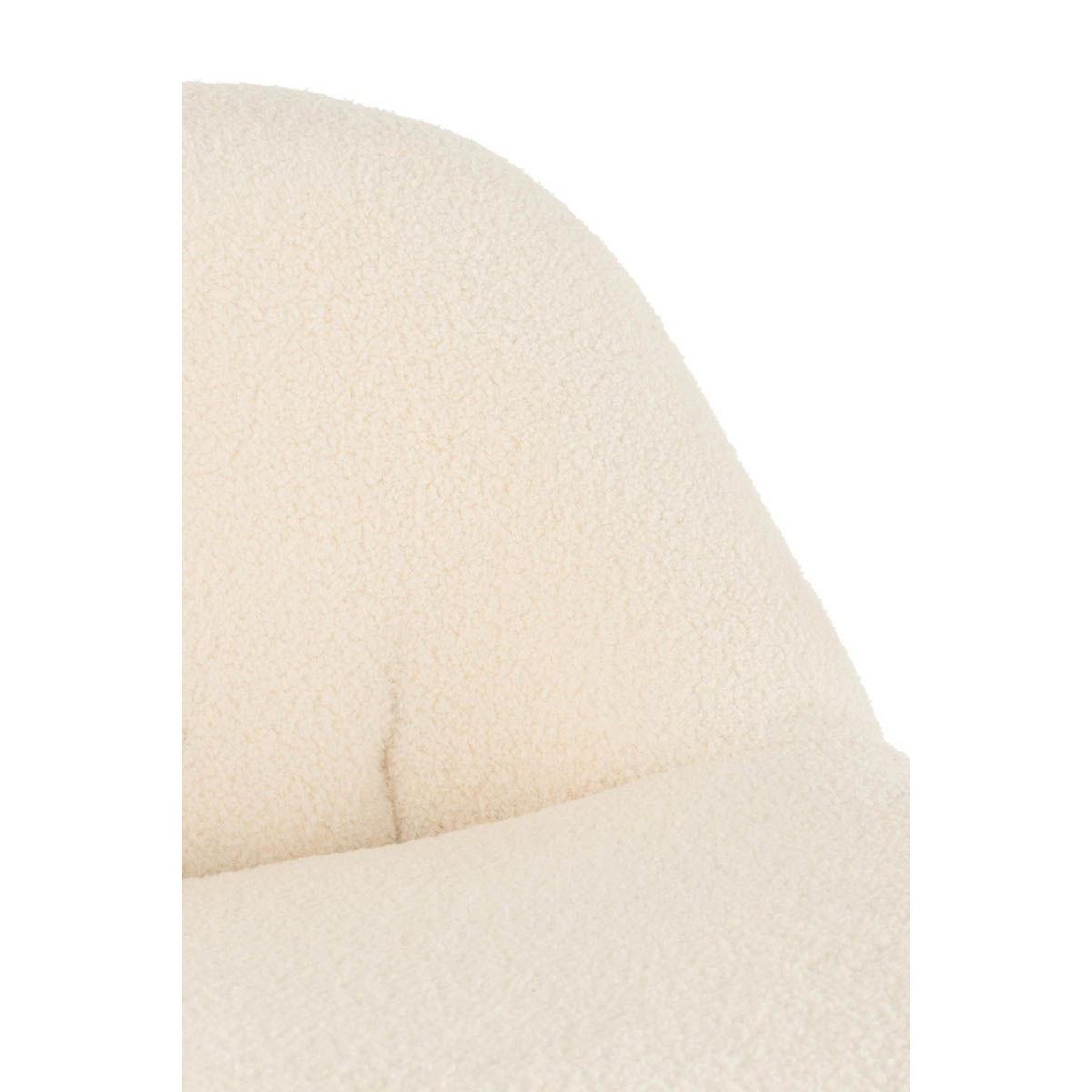 Voir la diapositive 5 : J-LINE Fauteuil Design Bouclette  Teddy  88cm Blanc