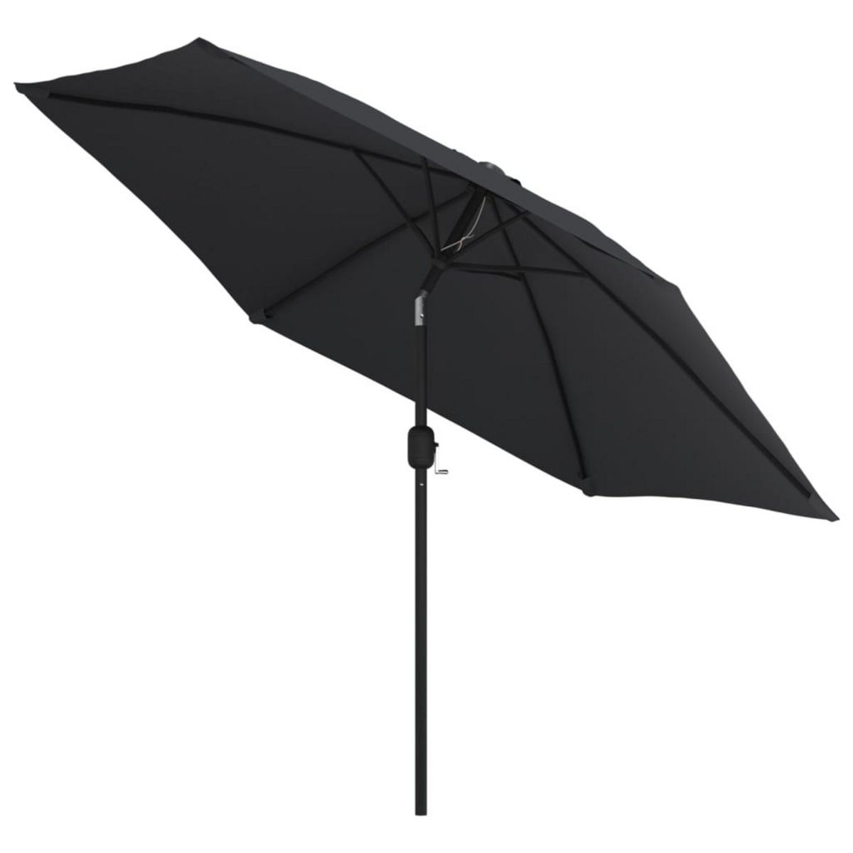 VIDAXL Parasol d'exterieur avec lumieres LED et mat en acier Noir