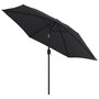 Voir la diapositive 4 : VIDAXL Parasol d'exterieur avec lumieres LED et mat en acier Noir
