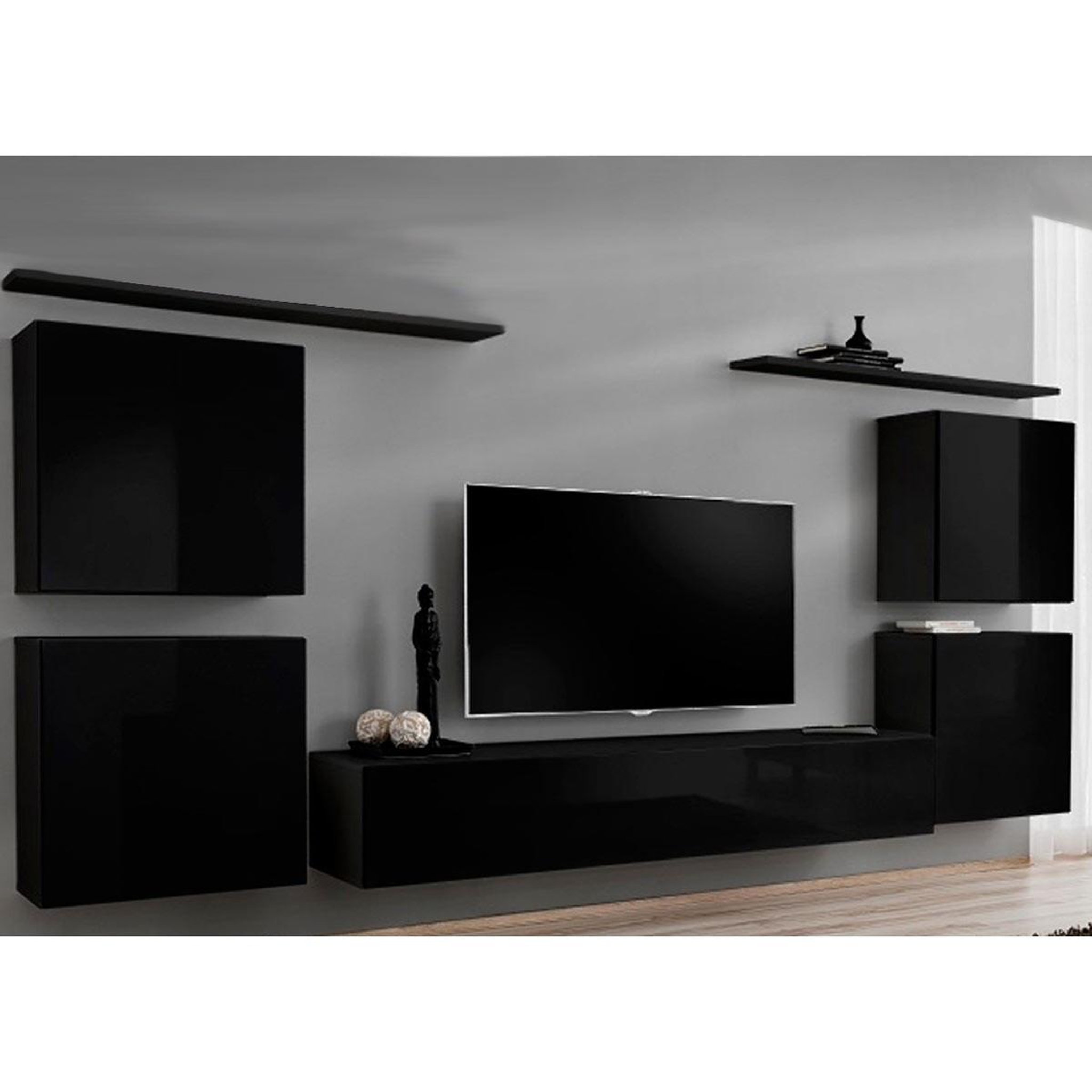 Paris Prix Meuble tv mural design  switch iv  320cm noir