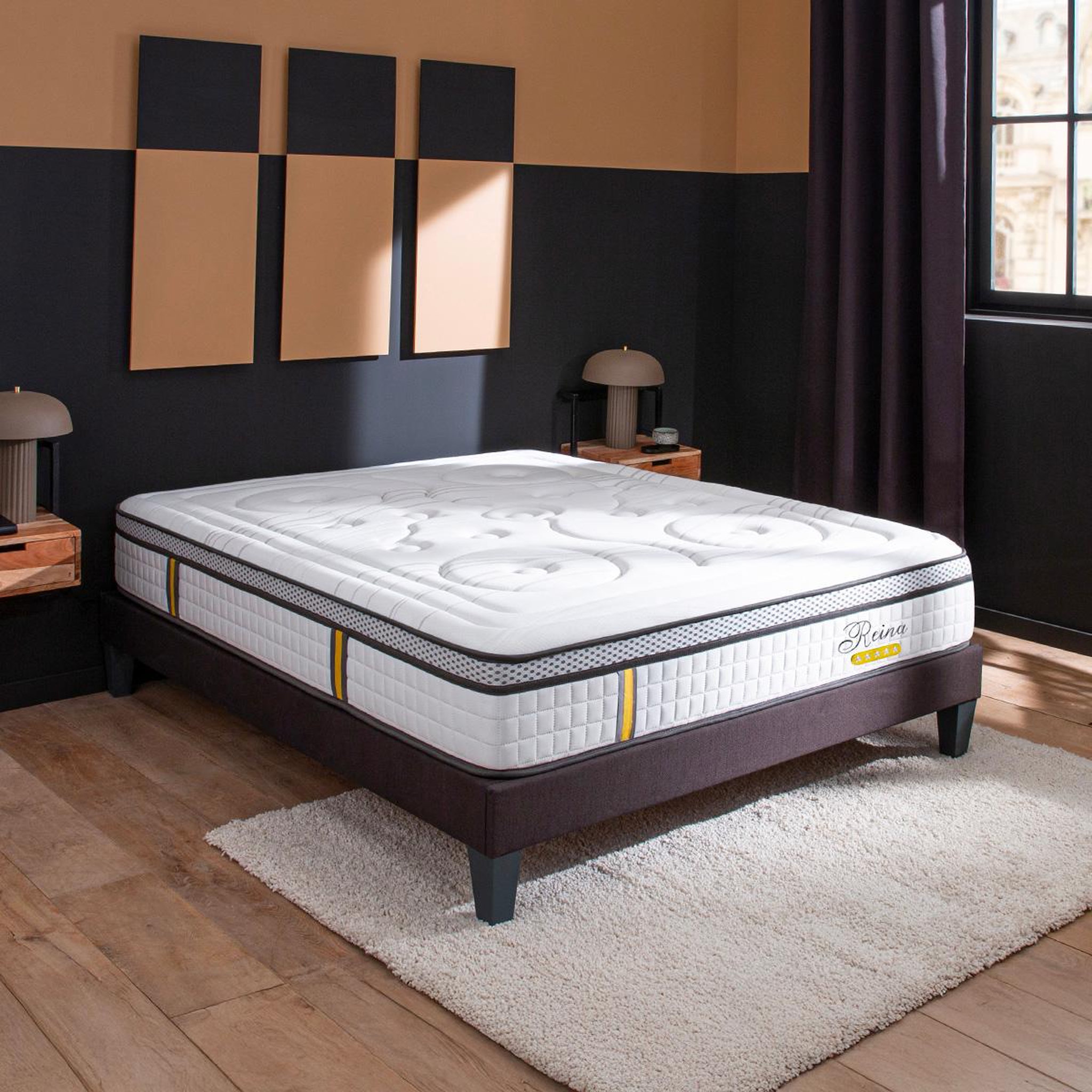 Voir la diapositive 3 : BELLECOUR Bellecour literie | ensemble reina 2.0 | matelas ressorts ensachés + sommier bois