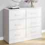 Voir la diapositive 2 : ID MARKET Commode 6 tiroirs en tissu UPPAH 80 cm meuble de rangement bois blanc