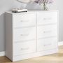 Voir la diapositive 2 : ID MARKET Commode 6 tiroirs en tissu UPPAH 80 cm meuble de rangement bois blanc