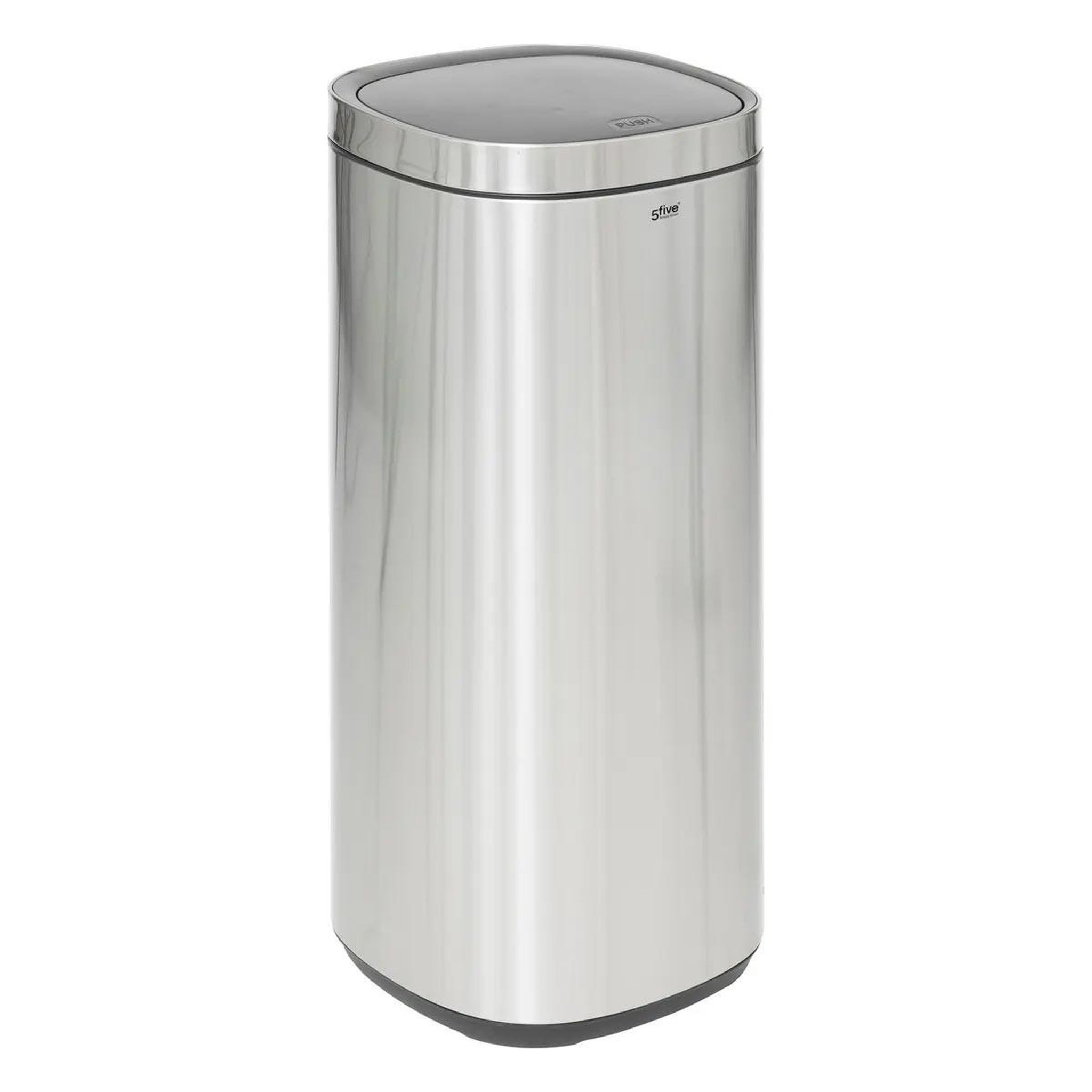 FIVE Poubelle de cuisine ouverture pression  inox  50l argent
