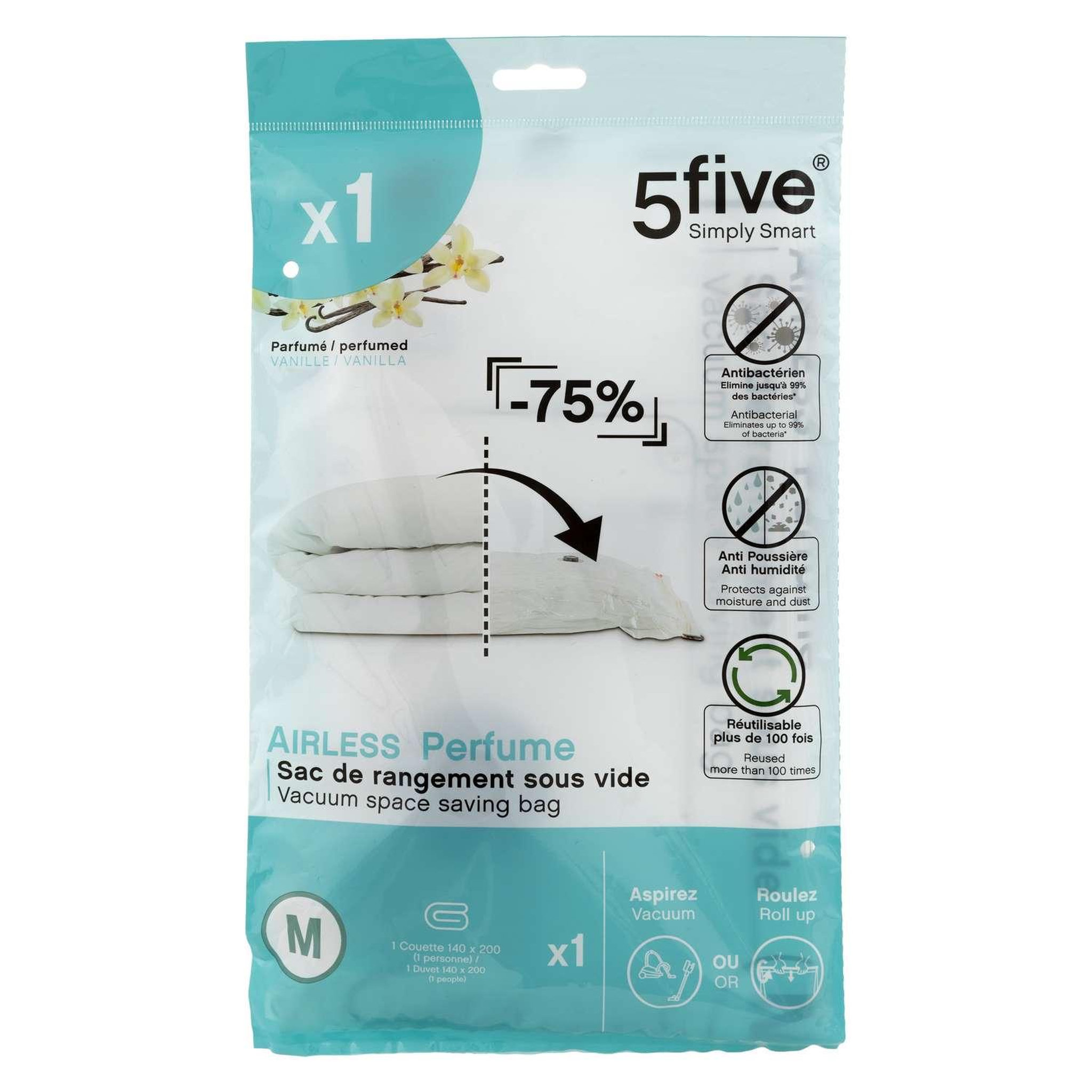 FIVE Housse de rangement sous-vide taille m. Coloris disponibles : Bleu